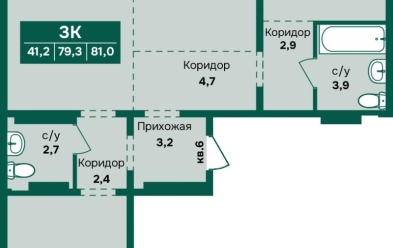 Продается 3 ком.