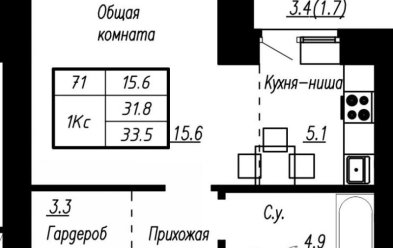 Продается 1 ком.