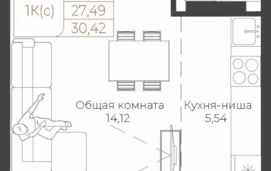 Продается 1 ком.