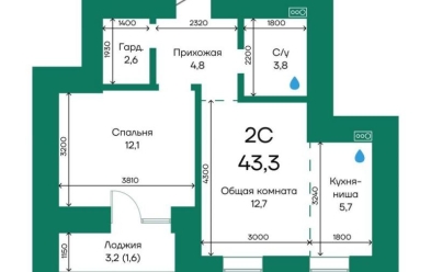 Продается 2 ком.