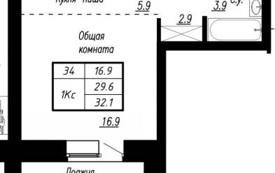 Продается 1 ком.