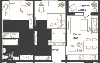 Продается 2 ком.
