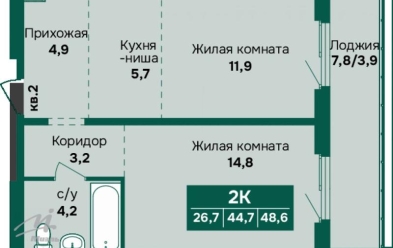 Продается 2 ком.