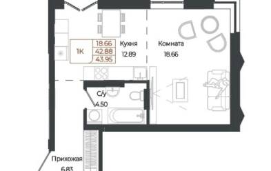 Продается 1 ком.