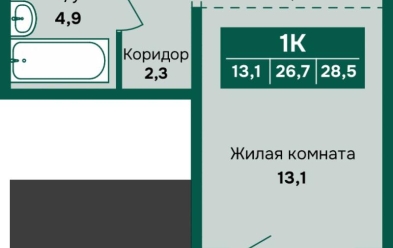 Продается 1 комн.