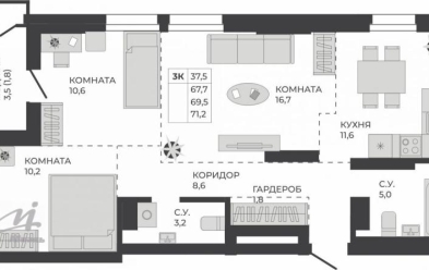 Продается 3 ком.