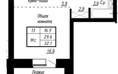 Продается 1 ком.