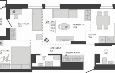 Продается 3 ком.