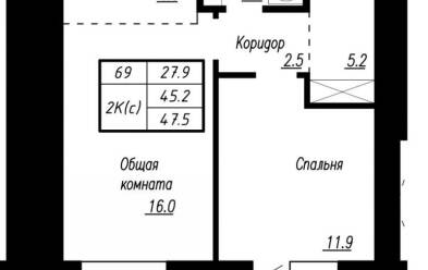 Продается 2 ком.