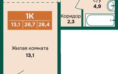 Продается 1 ком.