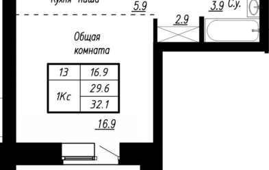 Продается 1 ком.