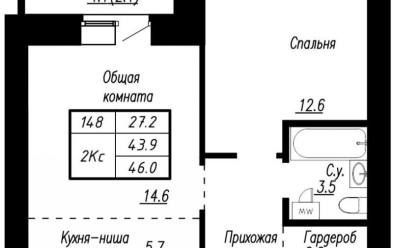 Продается 2 ком.