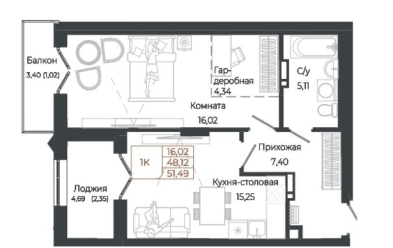 Продается 1 ком.