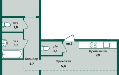 Продается 3 ком.