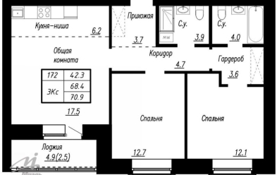 Продается 3 ком.