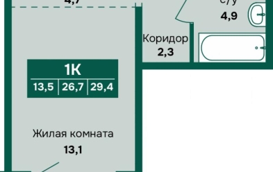 Продается 1 ком.