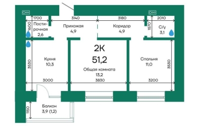 Продается 2 ком.