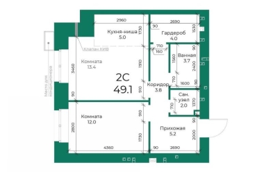 Продается 2 ком.